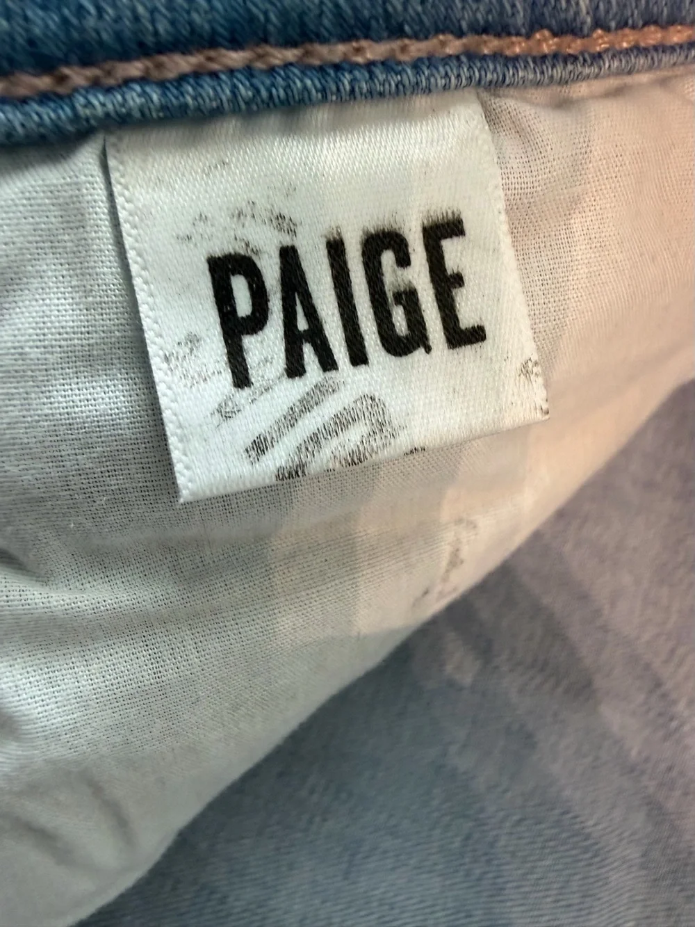 Paige Hoxton Ankle Jeans Womens 28 Blue White Wash Mid Rise Stretch Denim NWT